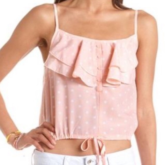 Charlotte Russe Tops - Polka Dot Bubble Tank
